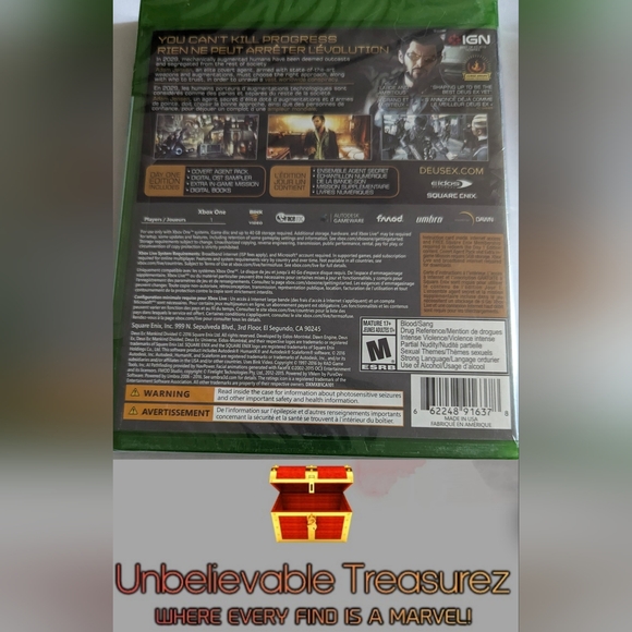 Brand New Deus Ex: Mankind Divided -- Day One Edition Xbox One Sealed - Picture 2 of 4